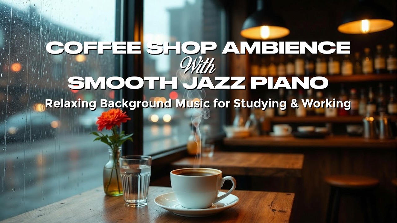 Coffee Shop Ambience with Smooth Jazz Piano ☕ Relaxing Background Music for Studying & Working