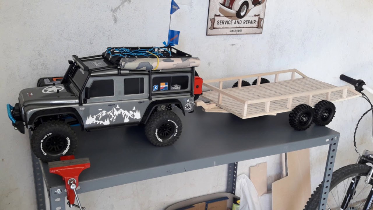 Trailer rc for traxxas trx4 defender//Remolque plataforma para traxxas trx4 defender