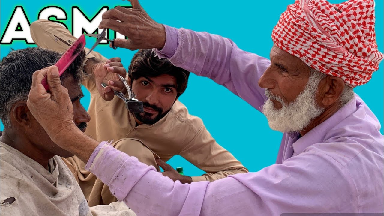ASMR Fast Hair Cutting With Old Barber & Old  Man Part (4) [ASMR SHAMS]