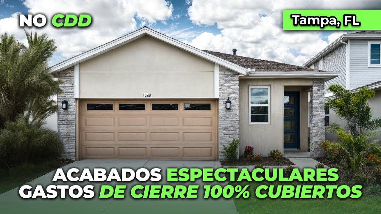 Casa Nueva, ECONÓMICA, con GASTOS DE CIERRE GRATIS y Acabados SENSACIONALES en Tampa, Florida 🏠🌴
