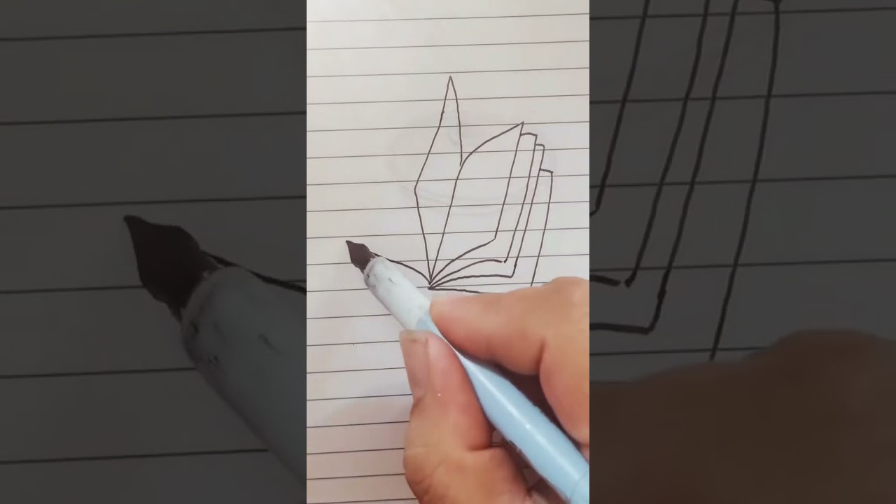 How to Draw a Open Book in Easy way | step by step easy Drawing  for beginners  #shorts