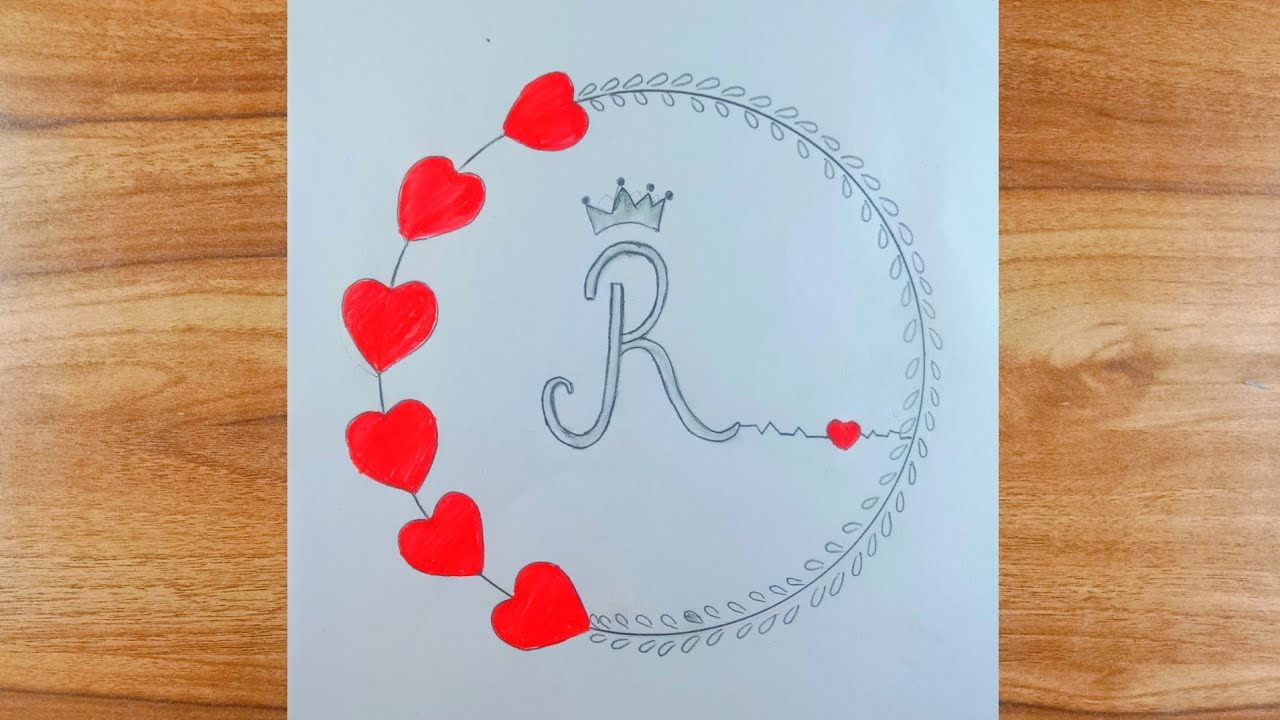 How to draw a R letter circle drawing easy pencil sketch for beginners|| drawing