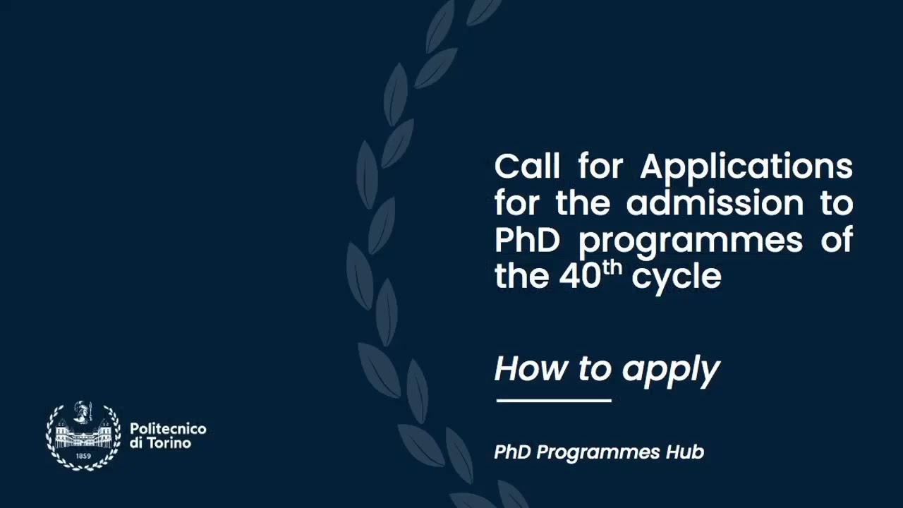How to Apply for a PhD at Polito