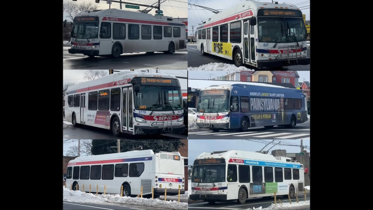 SEPTA Routes 26, 66 and a Detoured Route 88 at Frankford & Harbison Avenues