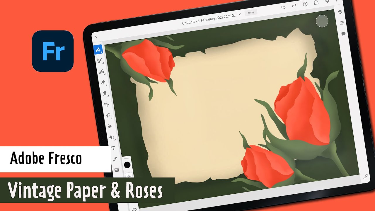 ADOBE FRESCO - Romantic Roses and Vintage Paper