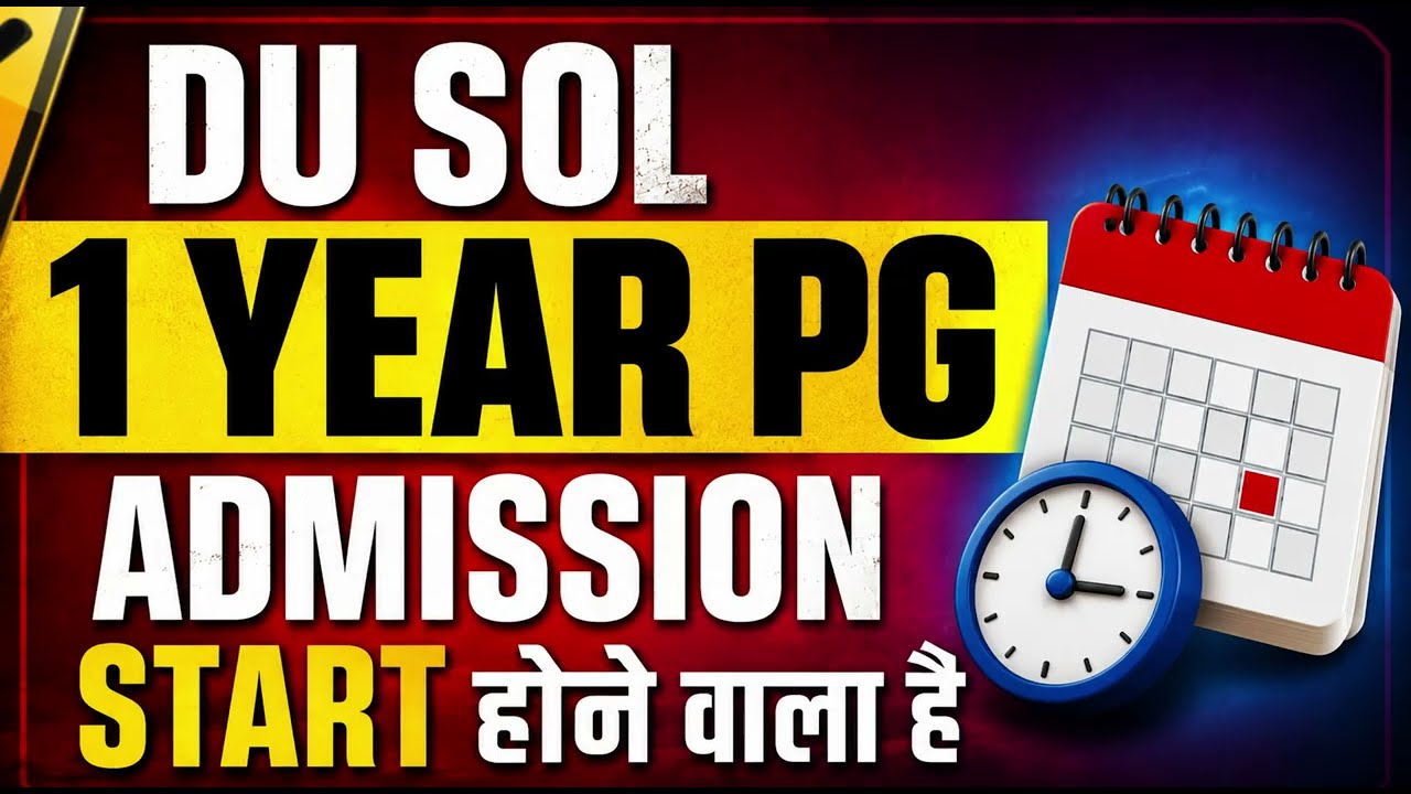 🚨 DU SOL 1 Year PG Admission 2026 Big Update!