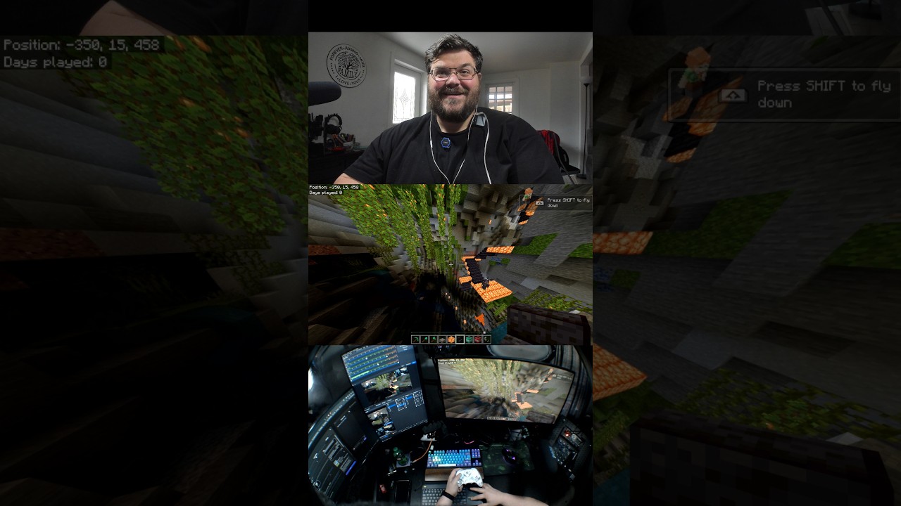 Playing Minecraft with my son