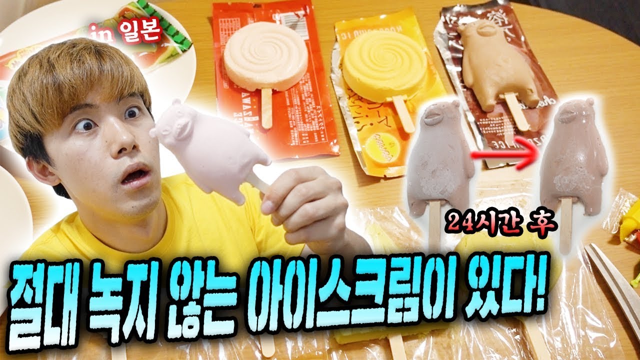 일본에 절대 녹지 않는 아이스크림이 있다고 해서 24시간 기다려보았다! (Ice cream that doesn't melt for 24 hours)