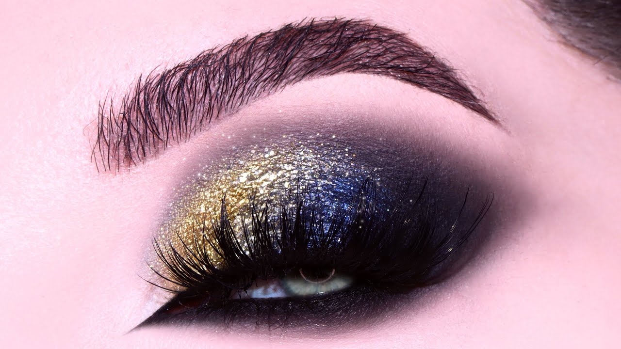 Dramatic Smokey Eyes Gold and Blue Makeup Tutorial | Melissa Samways