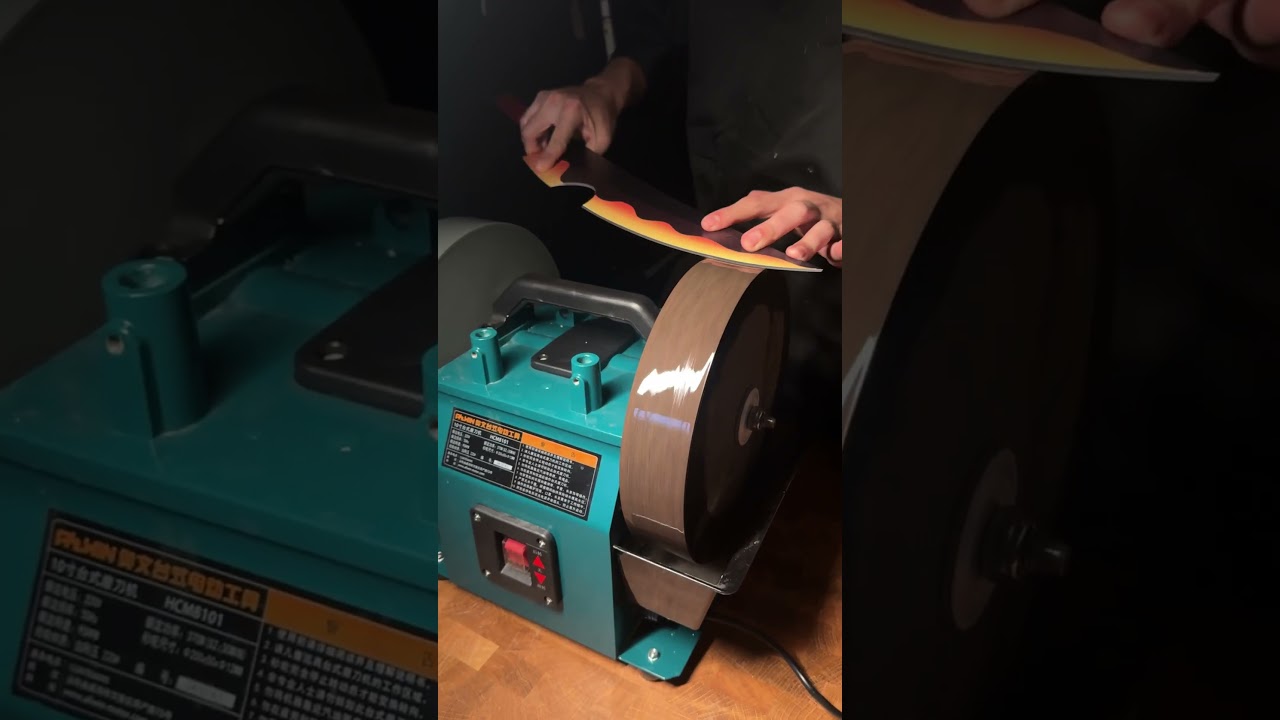 Sharpening a demon slayer sword  #fyp #knife #knifesharpening #ray #knifesharpener #rui #knives
