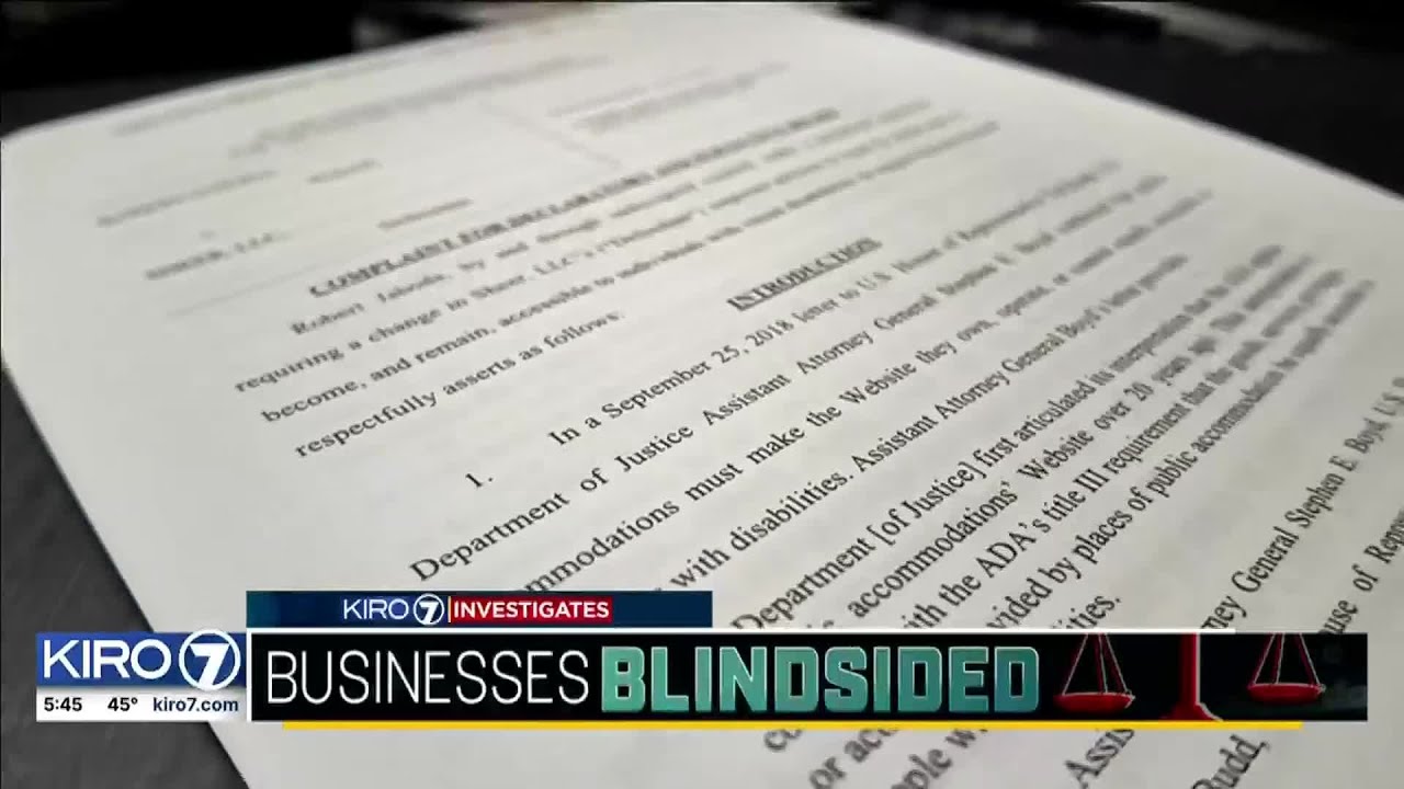 KIRO 7 Investigates - WA Businesses blindsided by ADA lawsuits