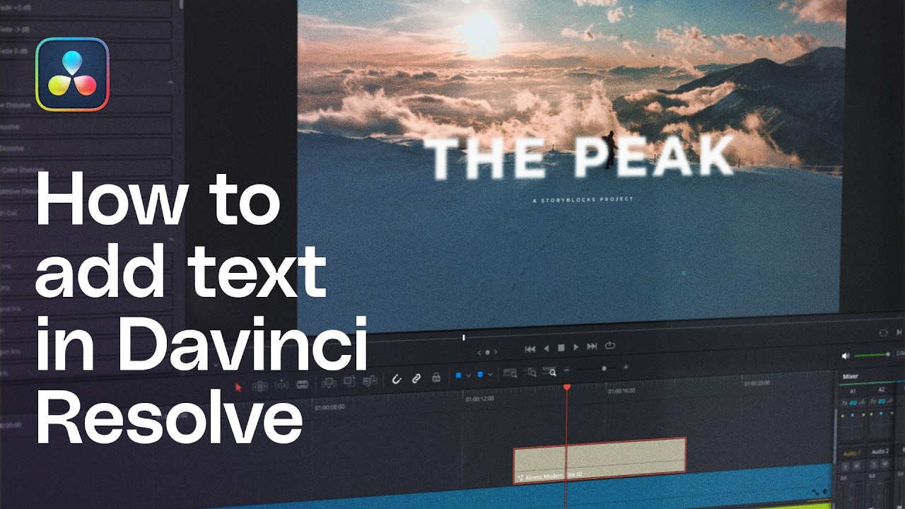 How to add text in DaVinci Resolve (basic titles, animation & effects)