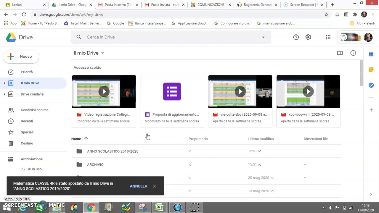 Account GSuite - Operazione di Manutenzione - Posta - Drive - Classroom