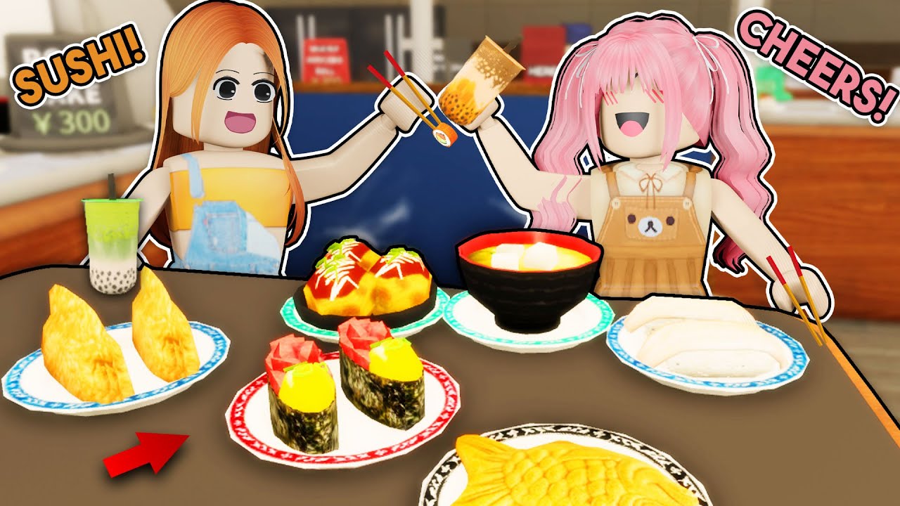 Kumain kami ng BESTFRIEND ko ng SUSHI | ROBLOX Conveyor Sushi Restaurant