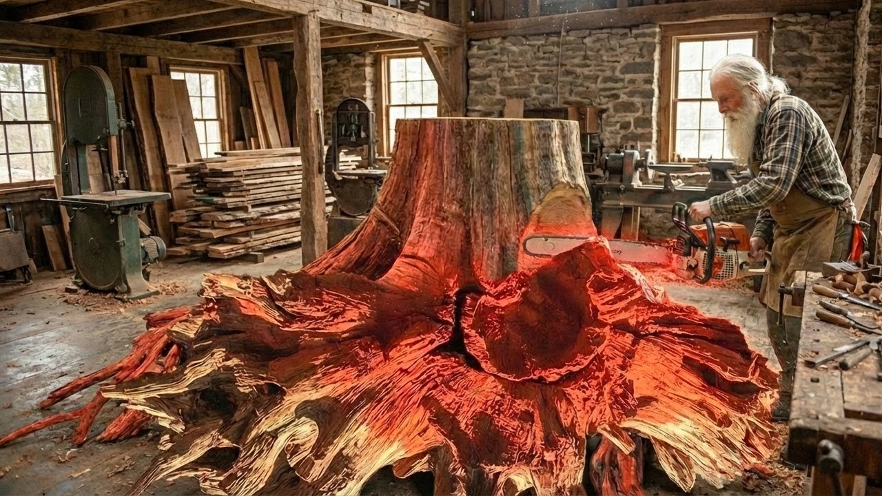 From Firewood To Fortune: 70-Year-Old Master's Incredible Stump Transformation.