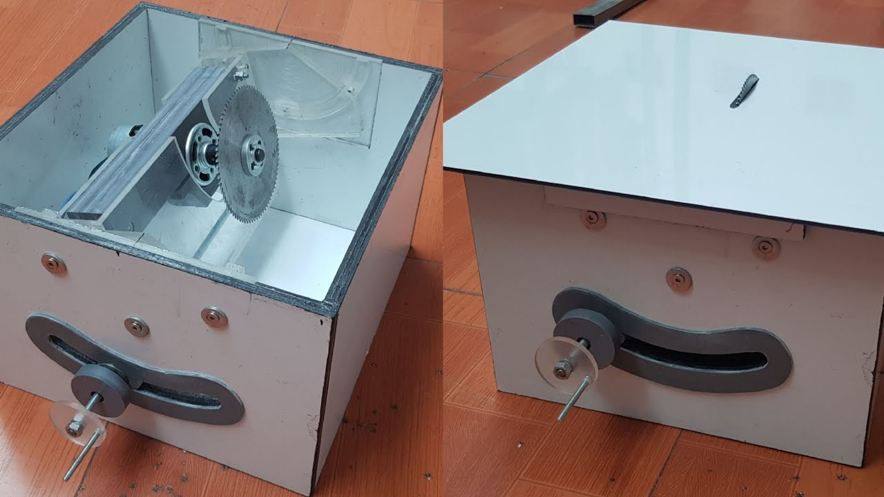How to make a mini table saw from 895 12vdc motor and PVC plastic