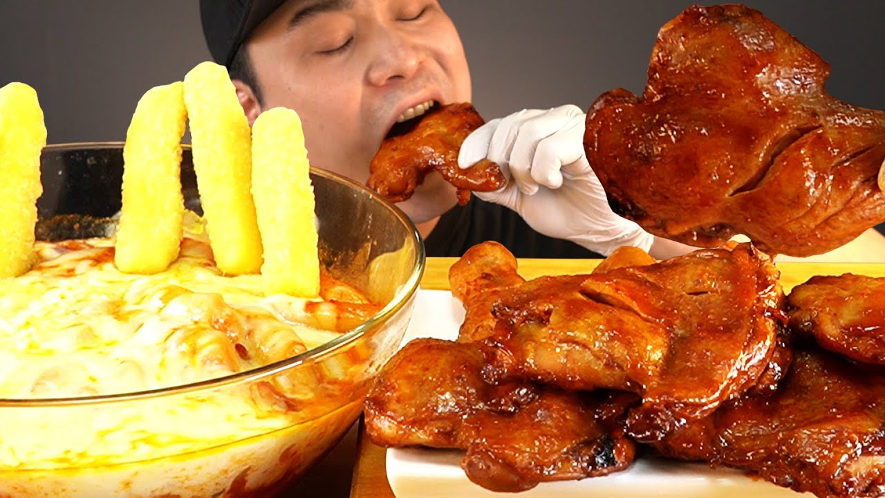 엽기떡볶이 치즈 3번 추가 그리고 자메이카, 치즈스틱 먹방~!! 리얼사운드 ASMR social eating Mukbang(Eating Show)