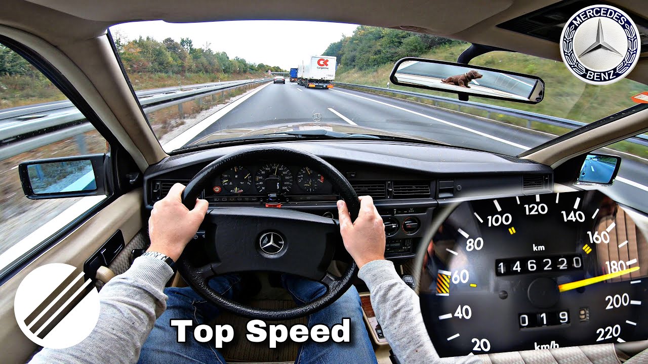 1989 MERCEDES-BENZ 190 W201 2.3E ТОП СПИД ДРАЙВ НА НЕМЕЦКОМ АВТОБАНЕ 🏎