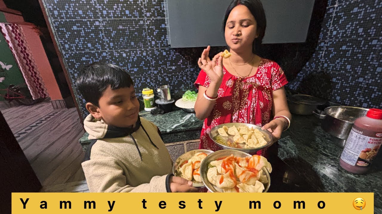 Ma ajk banilo barite momo yummy tasty 🤤 || vlog 167 || 365 days vlog challenge 