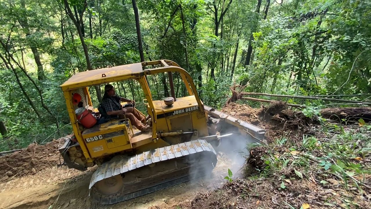 Building logging roads to access timber on steep ground