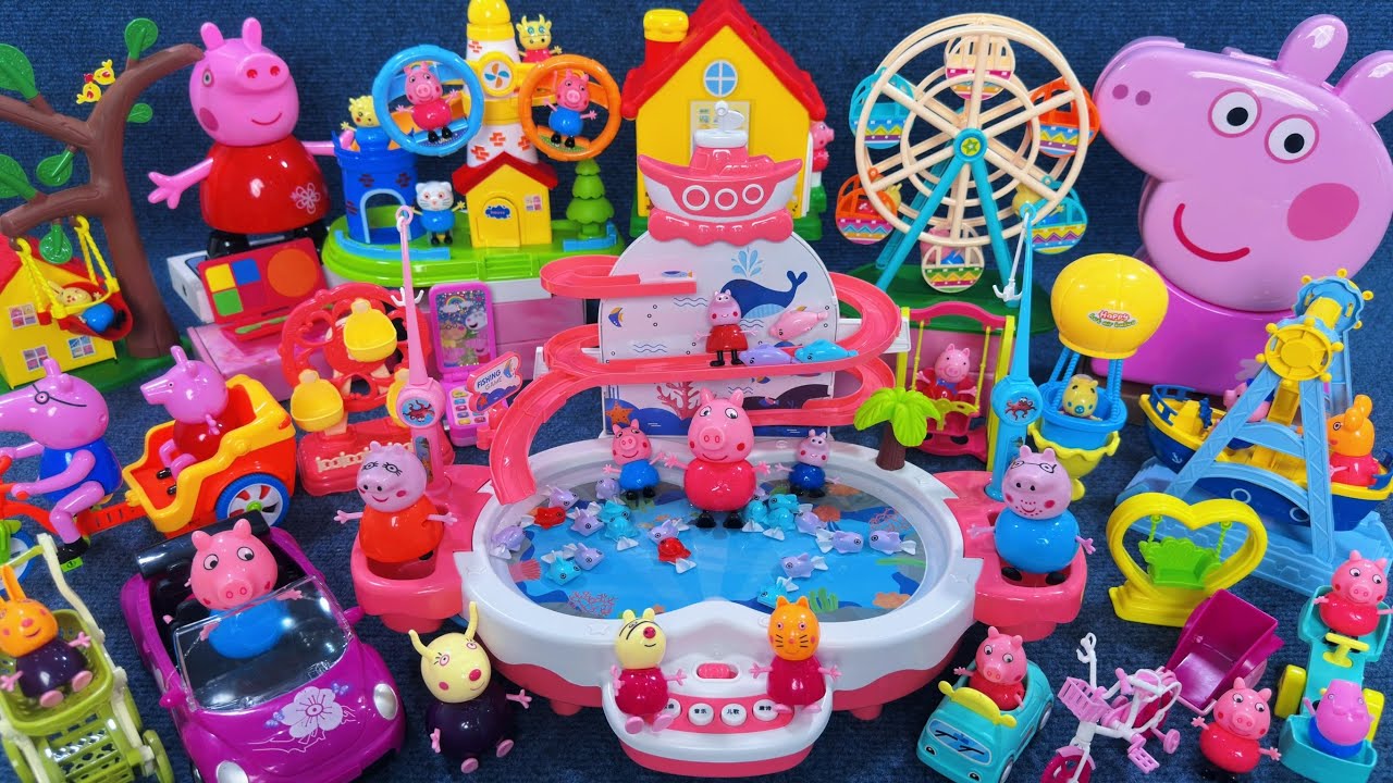 14 Minutes Satisfying with Unboxing Peppa Pig New Playground Fishing Play Set ASMR｜Review Toys