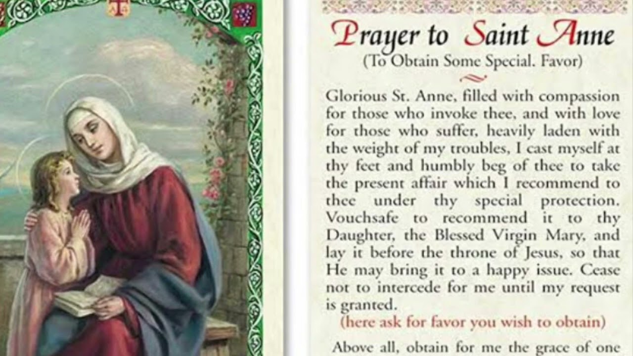 Prayer to Saint Anne …To Obtain Some Special Favour