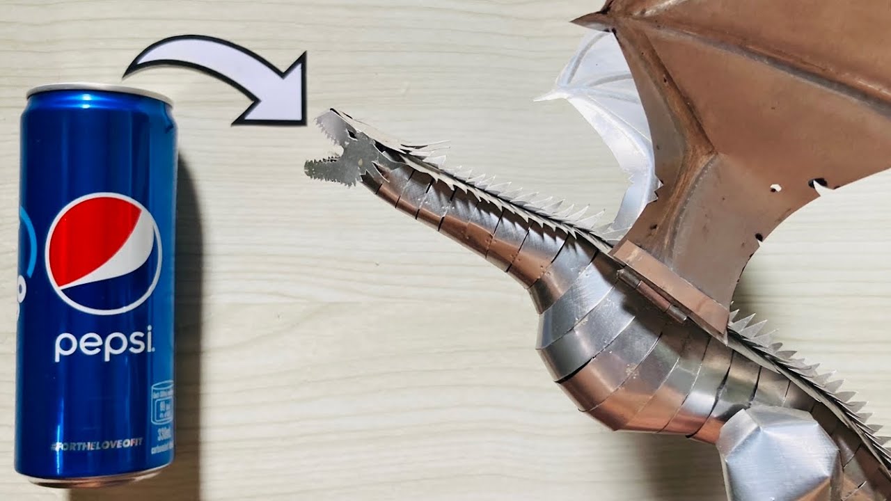 Homemade Targaryen Dragons from Game of Thrones Using Soda Can (w/ Automata)