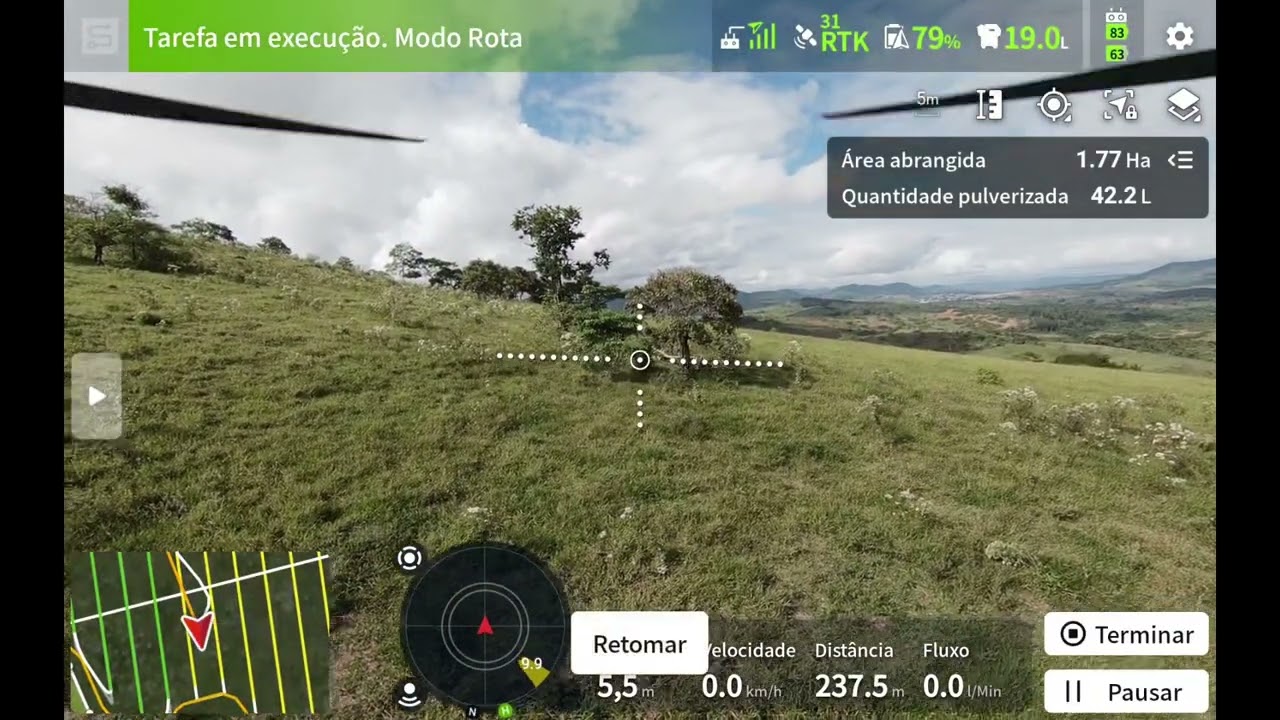 Drone T25 Pulveriza&ccedil;&atilde;o - Pastagem
