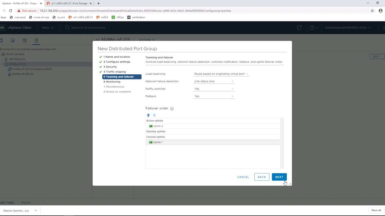 Configuring NVMe-oF with the Pure Storage FlashArray and vSphere