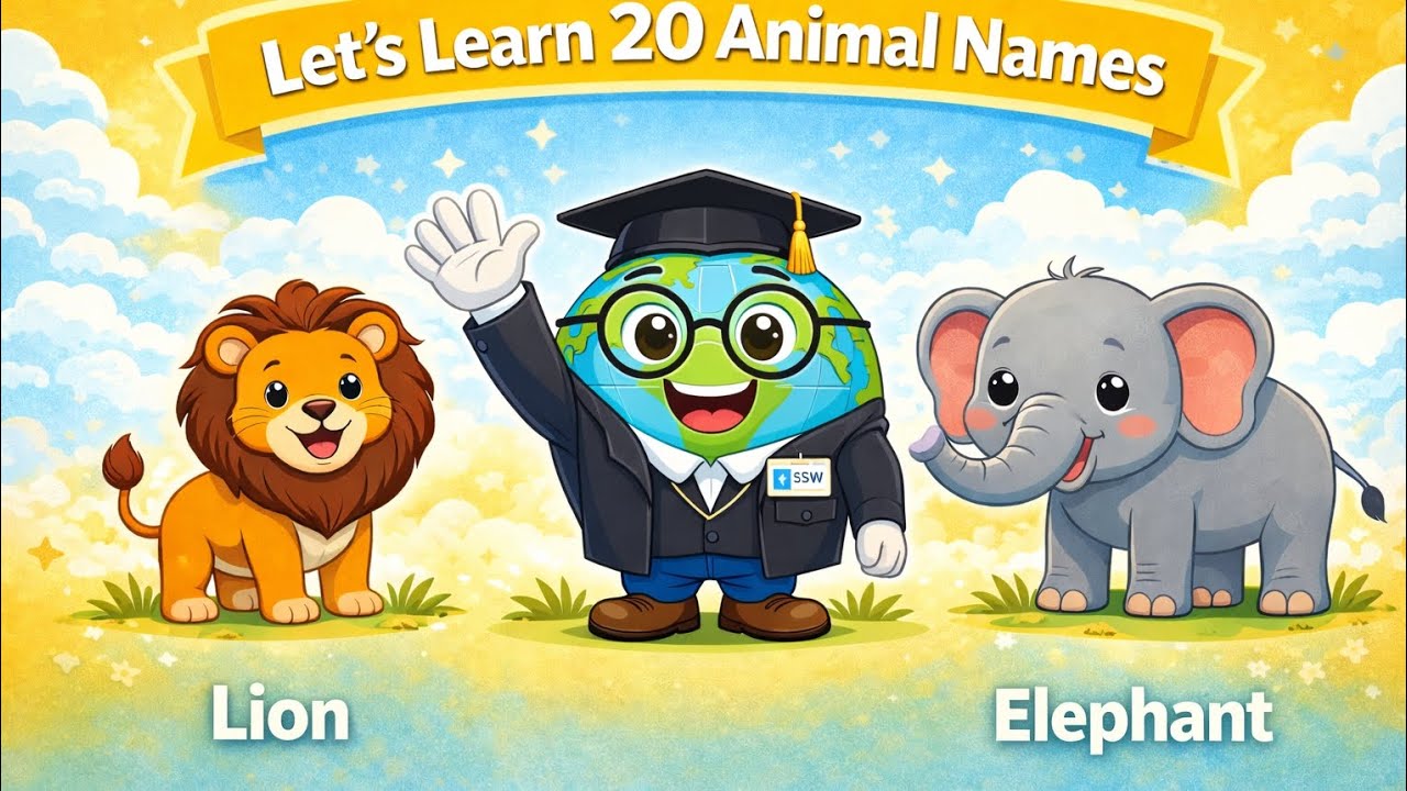 Learn🐯 20 Animal Names in English & Hindi🦁🐘  | Real Animal Clips + Qualities | @Kids Study world🌏