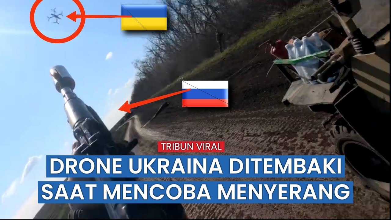 Tentara Rusia Berhasil Hentikan Drone Peledak Ukraina dengan Senjata Mesin