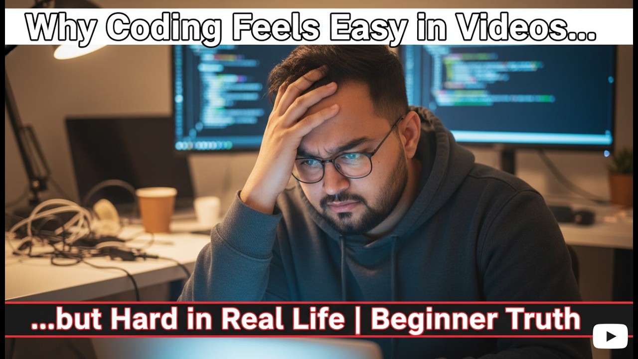 Why Coding Feels Easy in Videos but Hard in Real Life | Beginner Truth