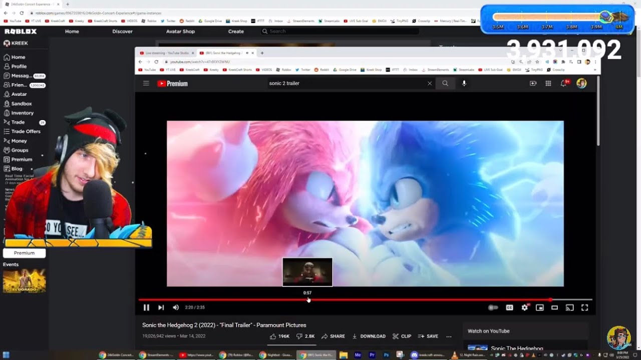 Kreekcraft reacts to the sonic the hedgehog 2 final trailer