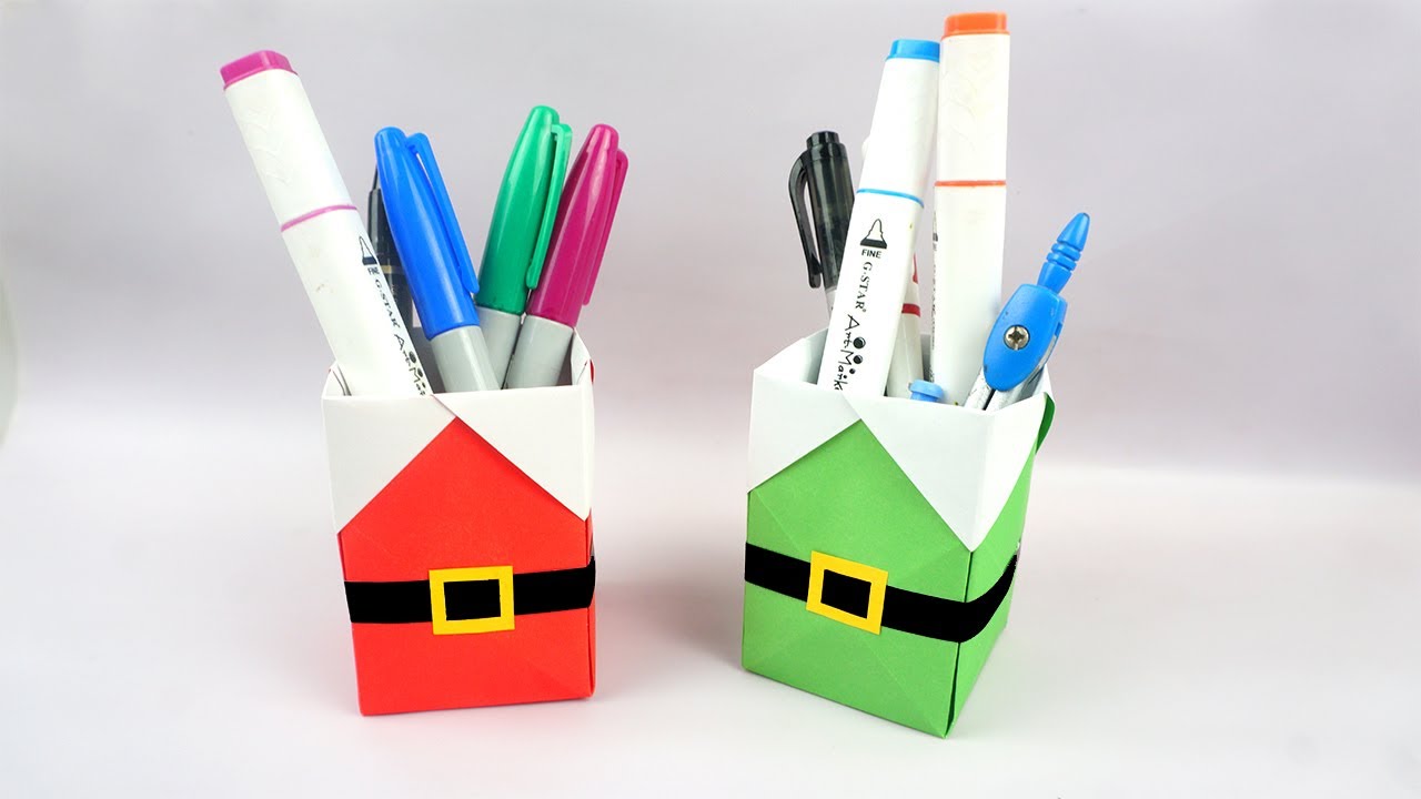 Basteln mit papier Weihnachten: Weihnachtsmannbox basteln - Weihnachtsdeko selber machen