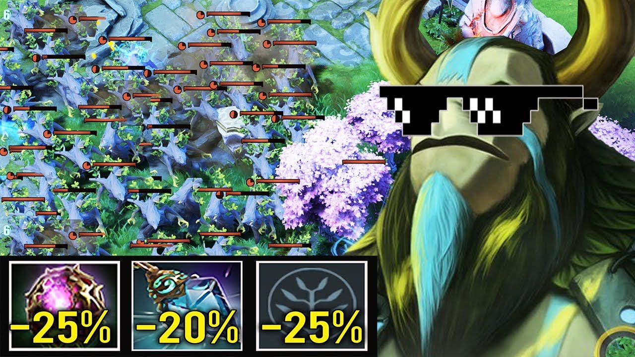 OMG Endless Treants Summon -60% CD Most Cancer Build 7.23 Furion Spell Prism Fun Game Dota 2