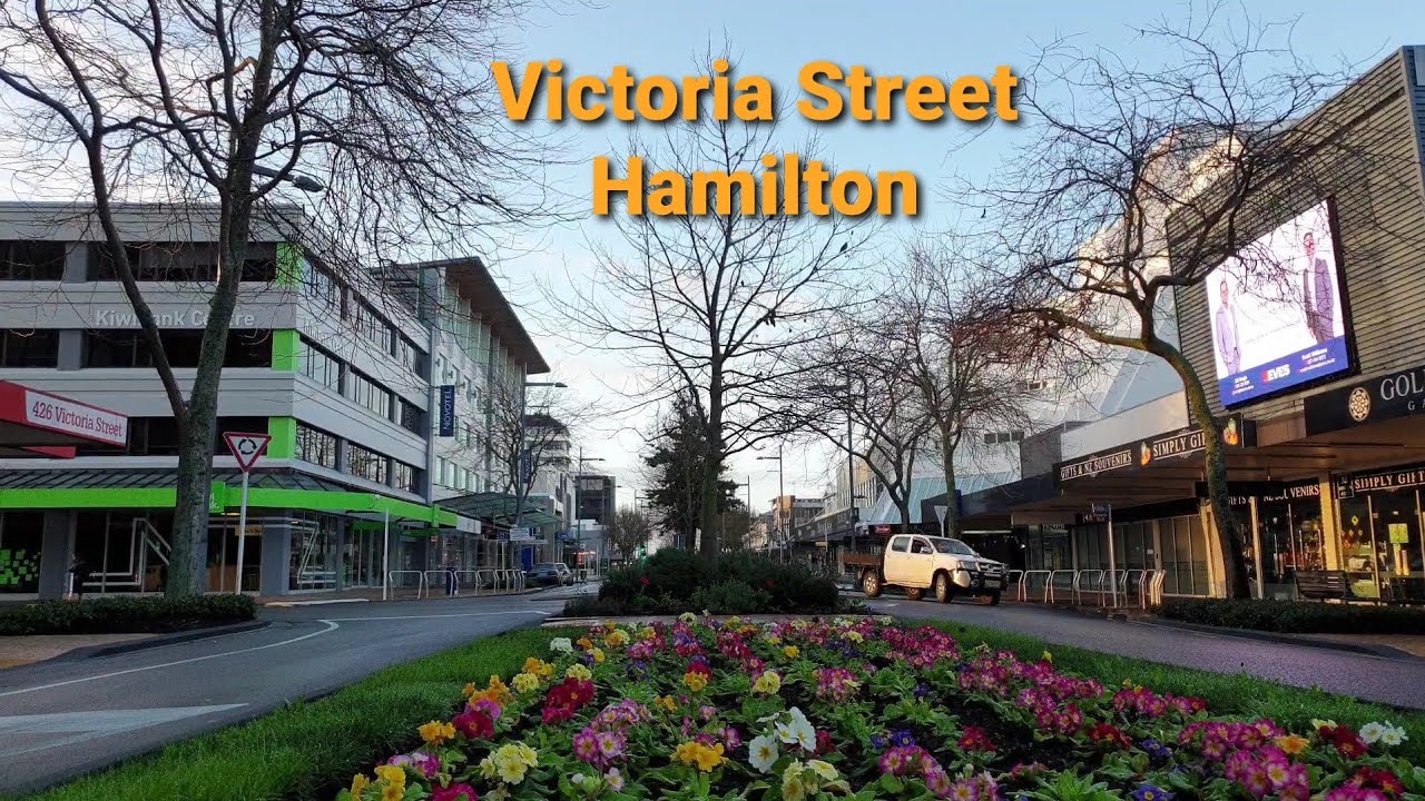 Walking Through Hamilton Centre in Winter Morning, Hamilton New Zealand