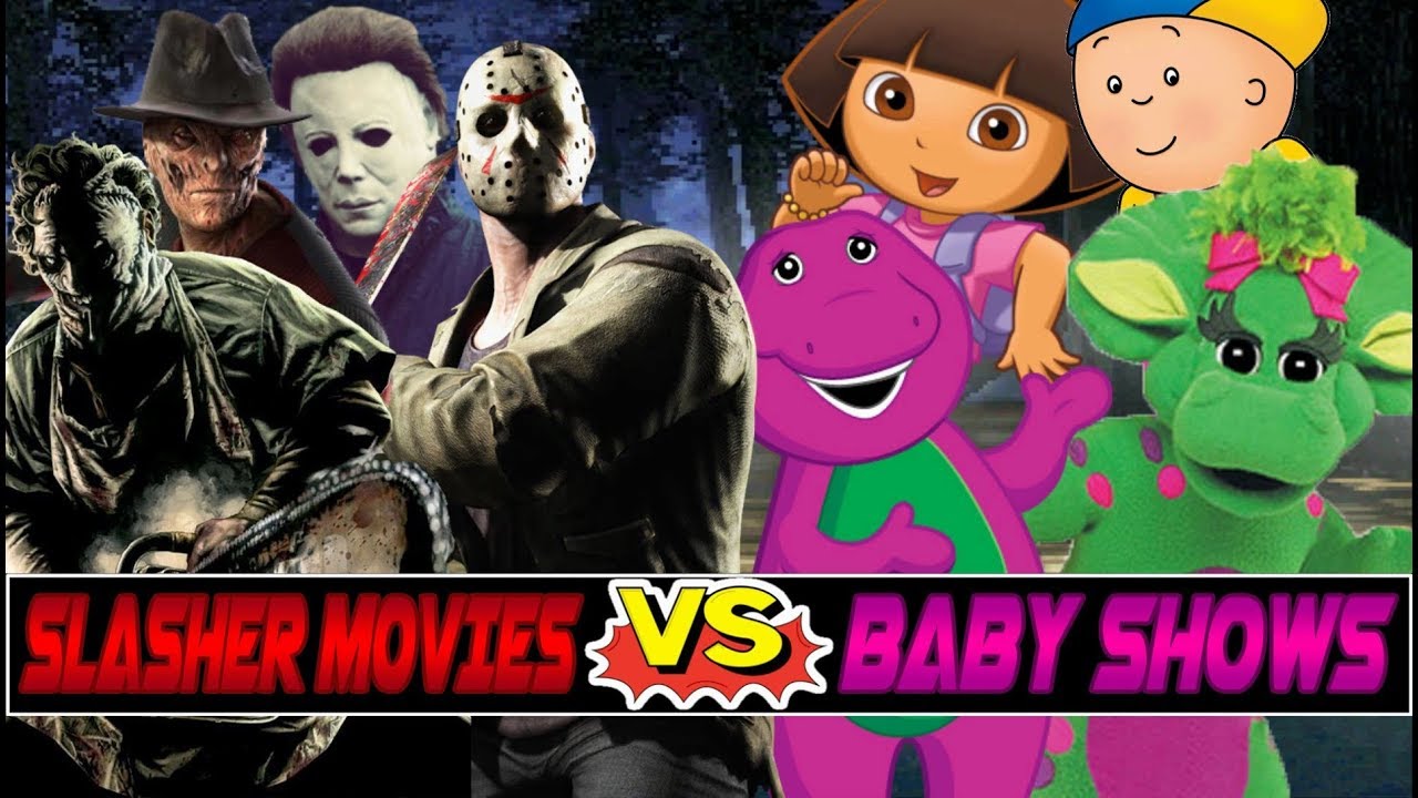 M.U.G.E.N. Battles | Jason/Freddy/Michael Myers/Leatherface vs Dora/Caillou/Barney/Baby Bop