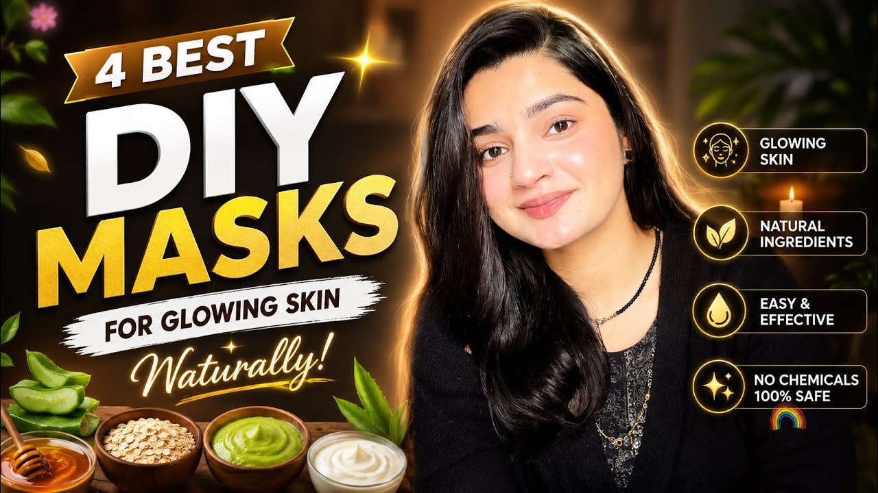 4 Best DIY FACE MASK For GLOWING SKIN | INSTANT Brightening Mask |