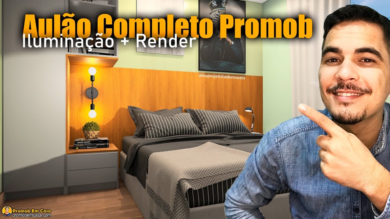 Projeto Quarto Simples Passo a Passo no Promob Curso Promob em  Casa
