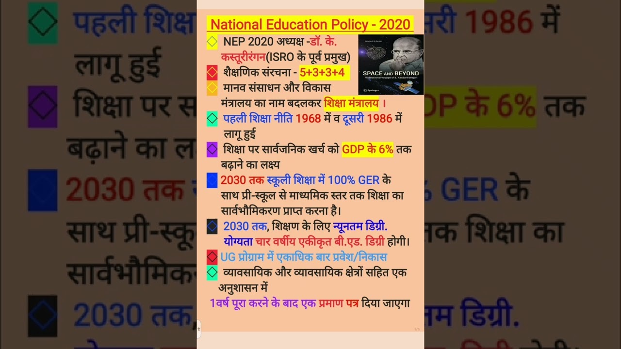 National Education Policy 2020 / National Education Policy 2020 / NEP-2020 / New Education policy 2020