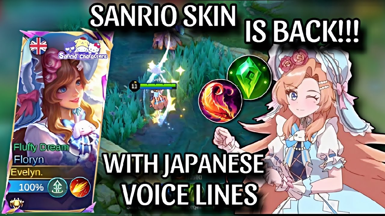 SANRIO SKIN IS BACK!!! WITH JAPANESE VOICE LINES🌸 | BEST BUILD & EMBLEM 2024!!