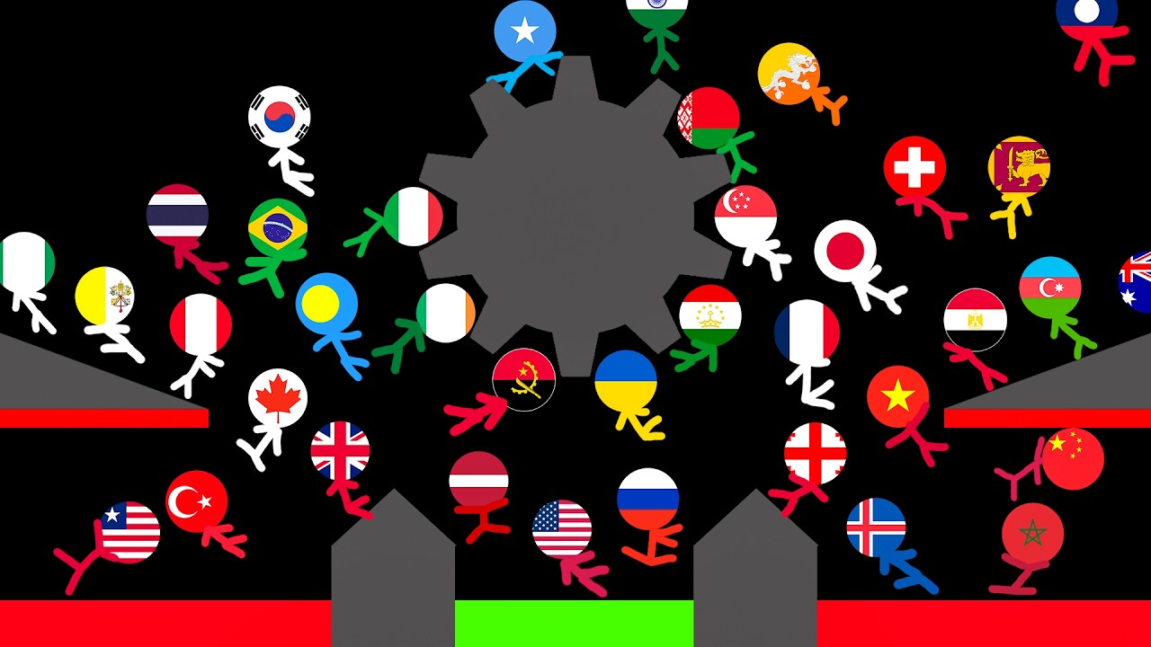 Random 60 Countries Marble Race Steakman Tournament In Algodoo — Who Will Win?