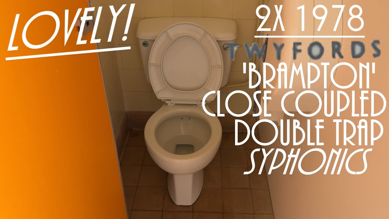 Lovely: 2x 1978 Twyfords 'Brampton' Close Coupled Double Trap Syphonic Toilets