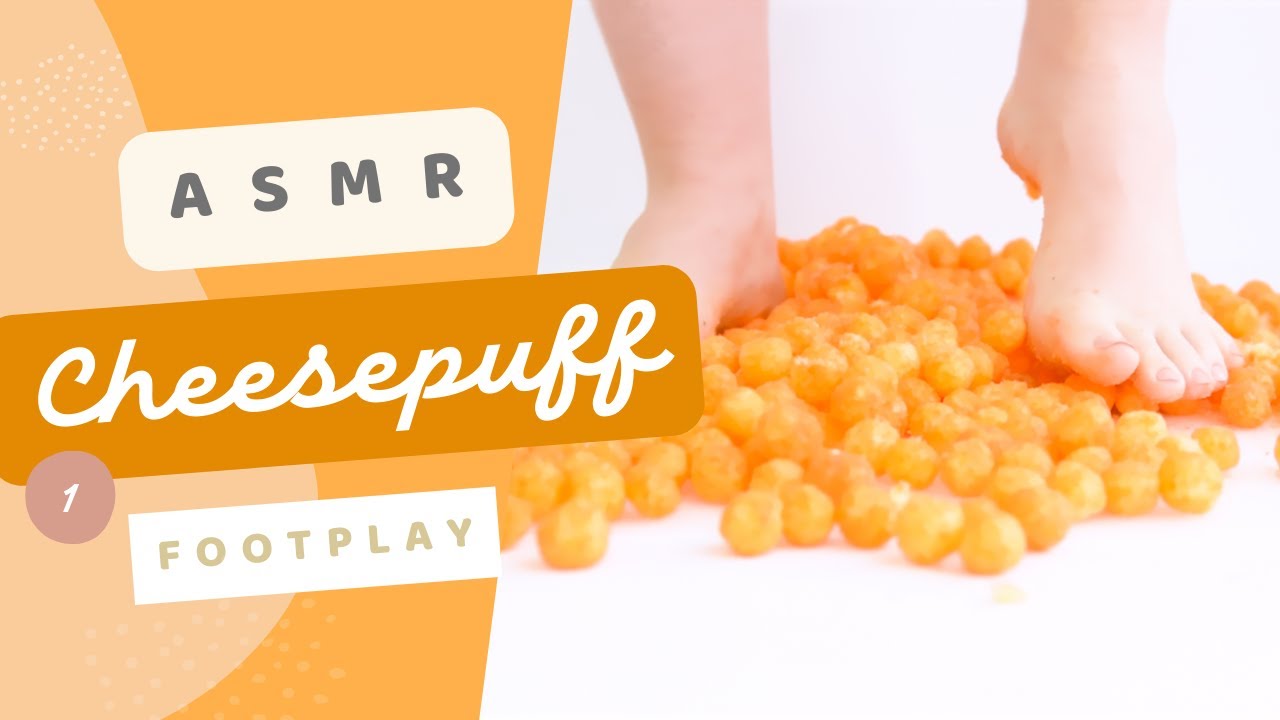 Stomp a Cheeseball!  PREMIERE * FOOTPLAY ASMR 🩰 * Soft Foot play sounds crushing cheese puffs*