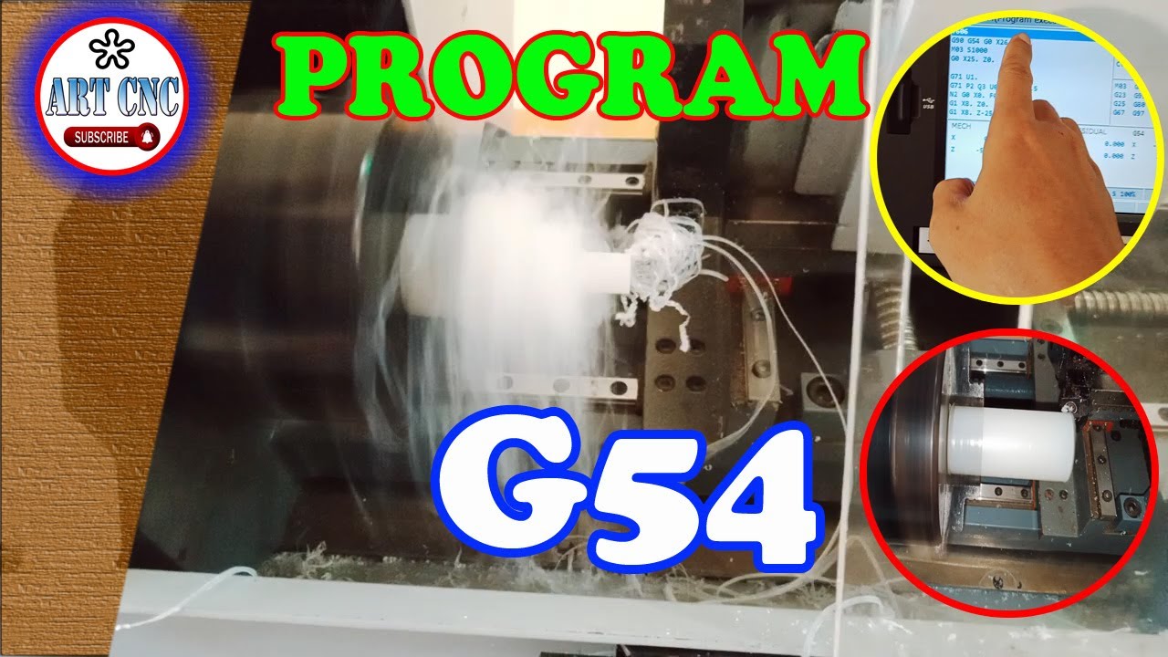MENENTUKAN TITIK G54  DAN MENJALANKAN PROGRAM CNC TURNING || ART CNC
