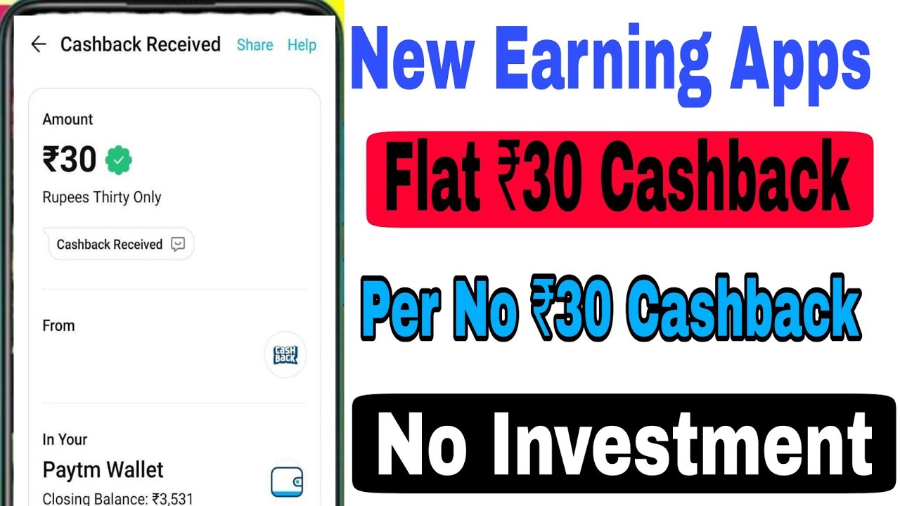 New Earning App Today | Best Earning App Without Investment | Singup Flat ₹30 Cashback | Earning App