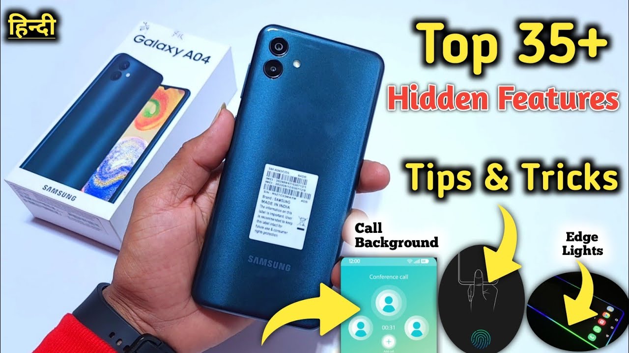 Samsung Galaxy A04 Tips And Tricks | Top 35+ Hidden Features - Hindi