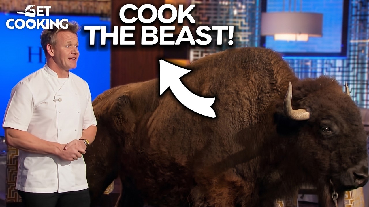 Gordon Ramsay Invites a Massive Bison into Hell's Kitchen!
