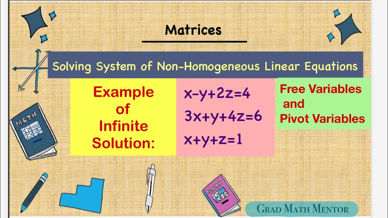 Infinite Solution | System of non-homogeneous linear equations