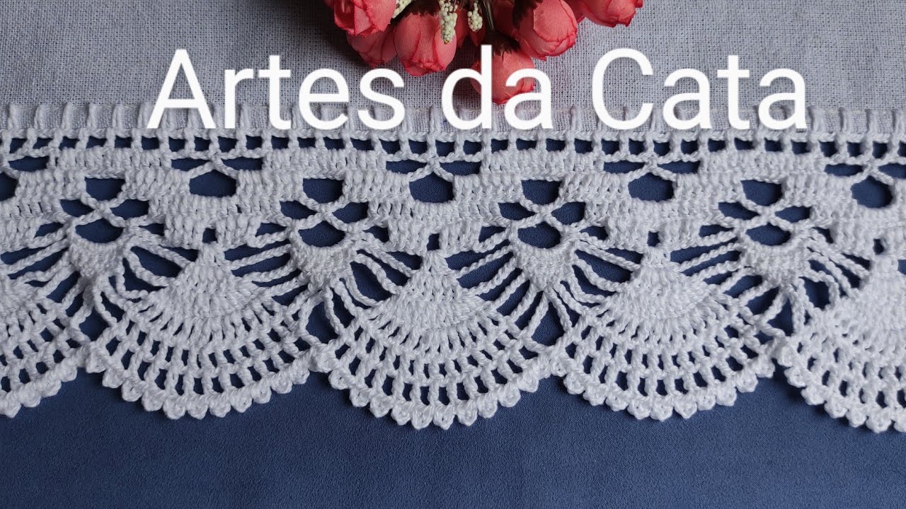 Bico em crochê #489 #artesdacata #crochedacata #bicodecrochê #barradoemcroche #diy #panosdeprato